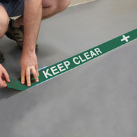 First Aid Area Keep Clear Superior Mark Floor Message Tape