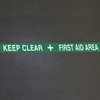 First Aid Area Keep Clear Superior Mark Floor Message Tape