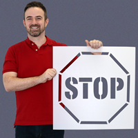Floor Stencil - Stop (inside stop Sign graphic)