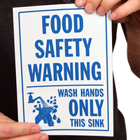 Food Safety Warning: Wash Hands Only Sink Sign