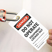 Do Not Operate Equipment Locked Out Lockout Tag