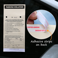 2-Part Parking Violation Ticket with Numbers and Perforation