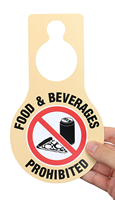 Food And Beverages Prohibited Door Hang Tag