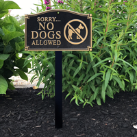 No Dogs Allowed Statement Lawn Plaque