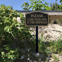 Curb Your Dog Statement Lawn Plaque
