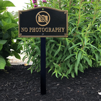 No Photography Statement Lawn Plaque