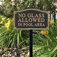 No Glass Allowed Statement Lawn Plaque