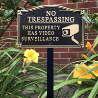 Video Surveillance Statement Lawn Plaque