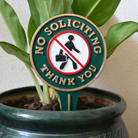 No Soliciting Thank You Lawn Stake Sign