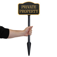 Private Property GardenBoss Plaque With Lawn Stake