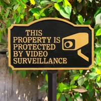 Property Protected By Surveillance Lawn Plaque With Stake