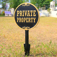 Private Property One Sided GardenBoss Lawn Stake Sign
