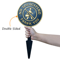 No Soliciting Thank You One Sided Lawn Stake Sign
