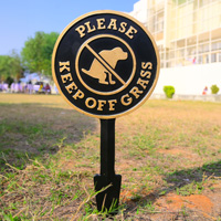 Please Keep Off Grass One Sided Lawn Stake Sign