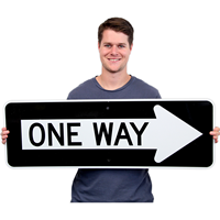 One Arrow One Way (Symbol) Traffic Sign